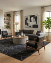 Nordic Loom Geometric Collection Area Rug - Oslo Rectangle Jet Black  lifestyle 72