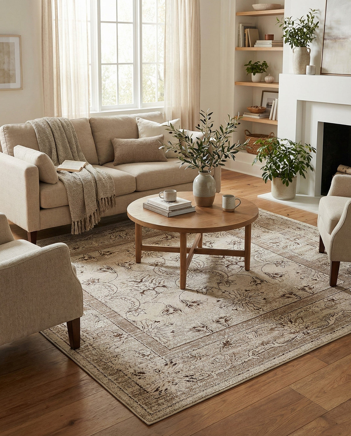 Horizon Collection Area Rug -  Meridian Square Ivory  lifestyle 88