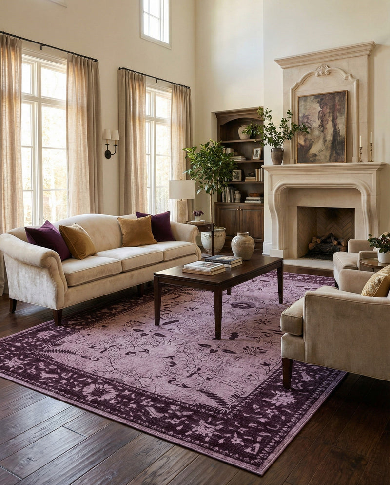 Horizon Collection Area Rug -  Apex (Purple) Rectangle Purple  lifestyle 8