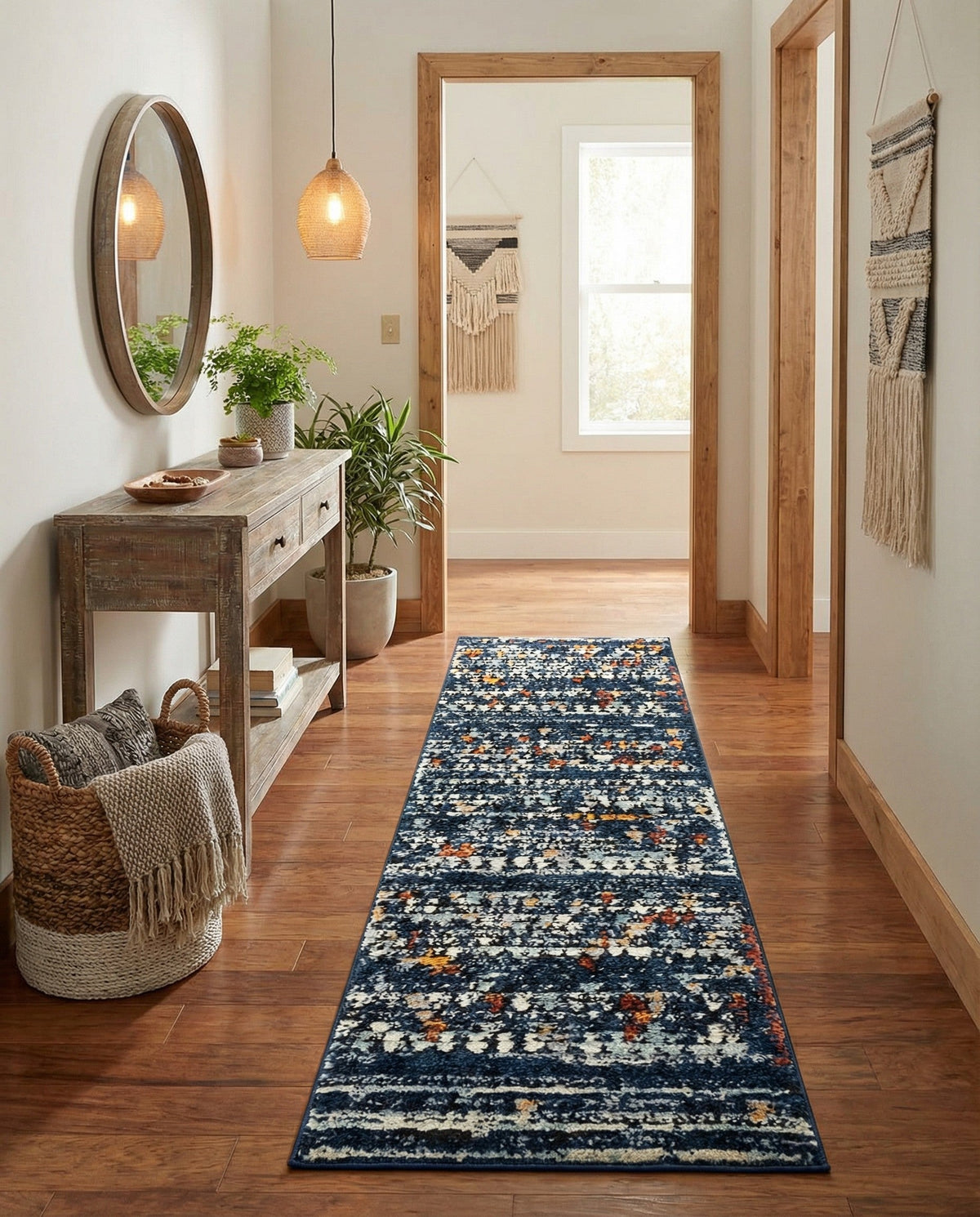 Tangier Treasures Collection Area Rug -  Marrakech Runner Navy Blue  lifestyle 148