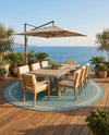 Terrace Fringe Collection Area Rug - Veranda (Aquamarine) Round Aquamarine  lifestyle 36