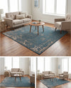 Riviera Elegance Collection Area Rug - Antibes (Blue) Square Blue  lifestyle 81
