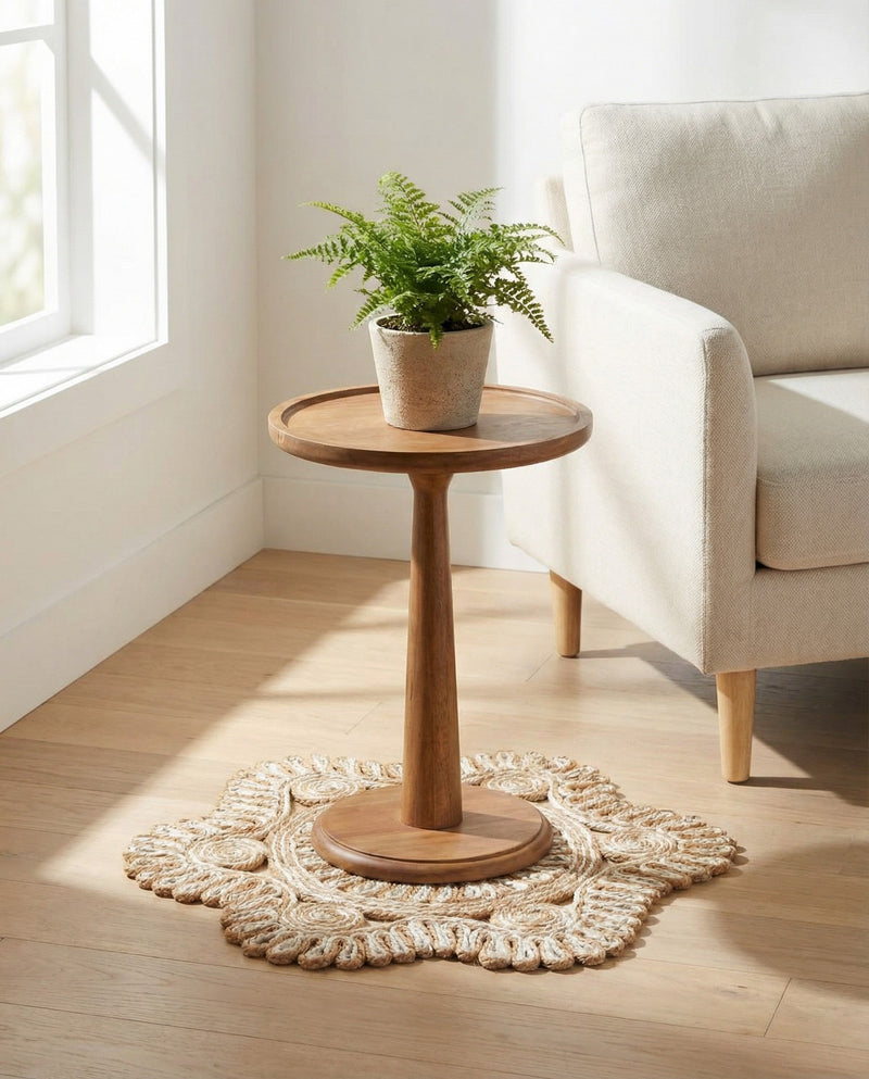 Woven Seaside Jute Collection Area Rug - Nantucket Round Natural and White  lifestyle 42