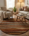 Bistro Lounge Collection Area Rug -  Americano Round Beige  lifestyle 60