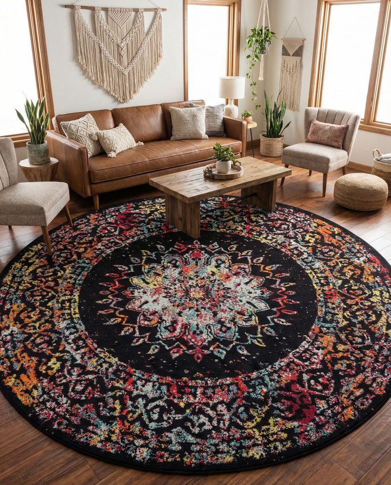 Brighton Terrace Collection Area Rug -  Withdean Round Multi  lifestyle 65