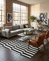 Soho Elegance Collection Area Rug -  Hudson (Black) Rectangle Black  lifestyle 14