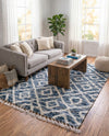 Cozy Cove Shag Collection Area Rug -  Dunes Rectangle Blue  lifestyle 19