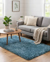 Eternal Plush Oasis Collection Area Rug -  Tranquility (Aegean Blue) Rectangle Aegean Blue  lifestyle 13