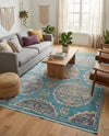 Arcadia Rugs Collection Area Rug -  Atlantis (Blue) Rectangle Blue  lifestyle 5