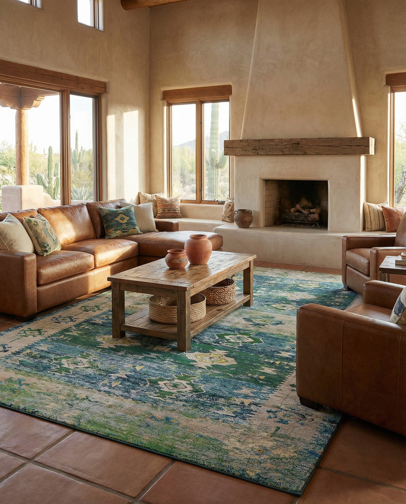 Sierra Collection Area Rug -  Sonoma Rectangle Green  lifestyle 22