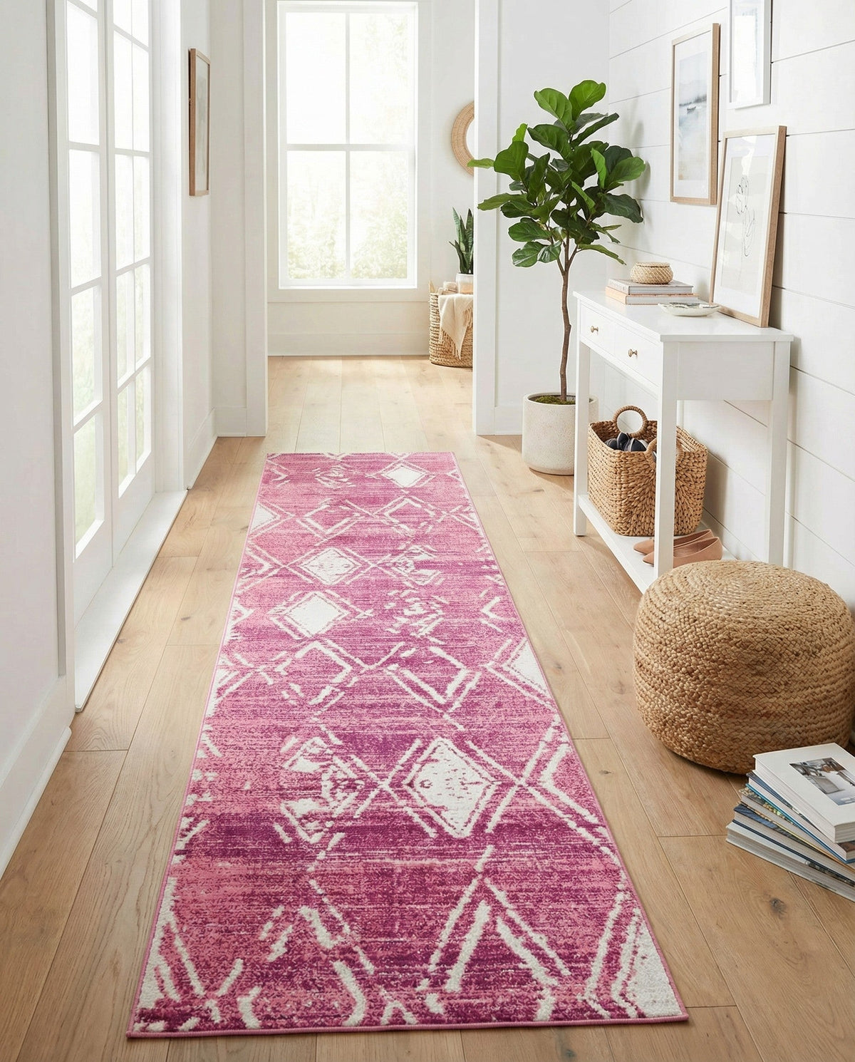 Metro Heights Collection Area Rug -  Madison Runner Pink  lifestyle 153