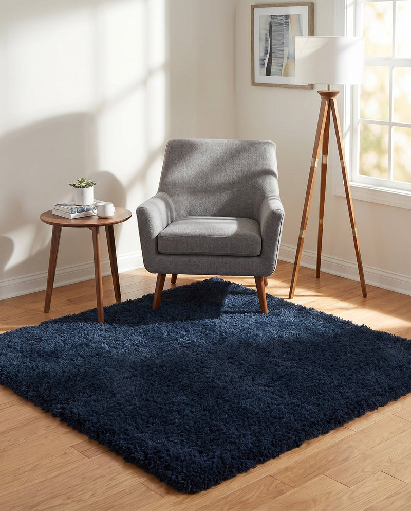 Eternal Plush Oasis Collection Area Rug -  Tranquility (Cobalt) Square Cobalt  lifestyle 73