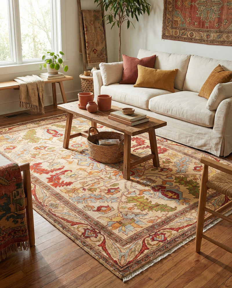Bazaar Chic Collection Area Rug -  Tetouan Rectangle Beige  lifestyle 16