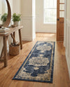 Eden Oasis Collection Area Rug -  Tranquility (Navy Blue) Runner Navy Blue  lifestyle 62