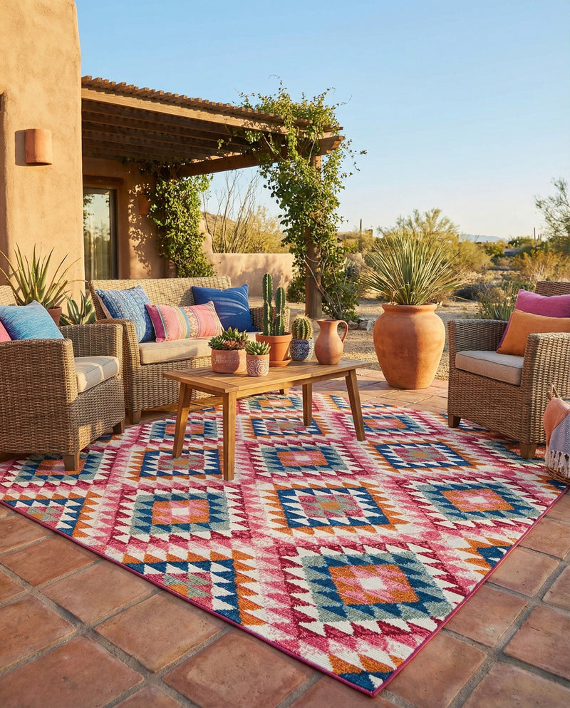 Mesa Oasis Rugs Collection Area Rug - Sedona Square Multi  lifestyle 57