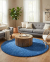 Plush Oasis Collection Area Rug - Serenity (Periwinkle Blue) Round Periwinkle Blue  lifestyle 41