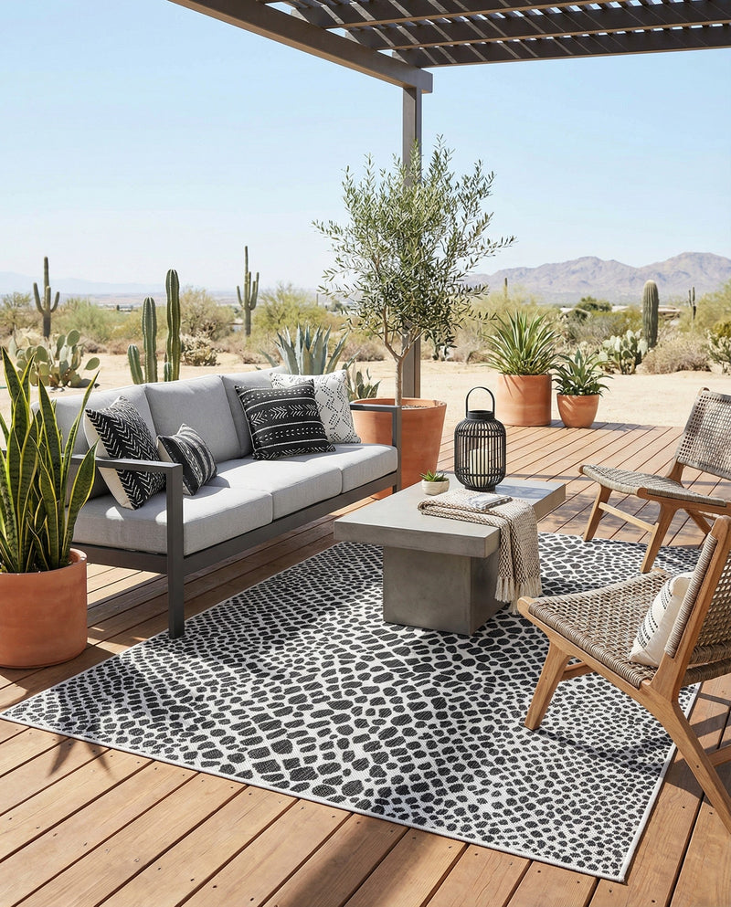 Urban Oasis Rugs Collection Area Rug -  Terrace (Black) Rectangle Black  lifestyle 19