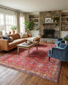 Heritage Elegance Collection Area Rug -  Fontainebleau Rectangle Red  lifestyle 9