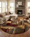 Bistro Lounge Collection Area Rug -  Doppio Round Multi  lifestyle 37