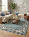 Persian Elegance Collection Area Rug -  Yazd Rectangle Blue  lifestyle 24